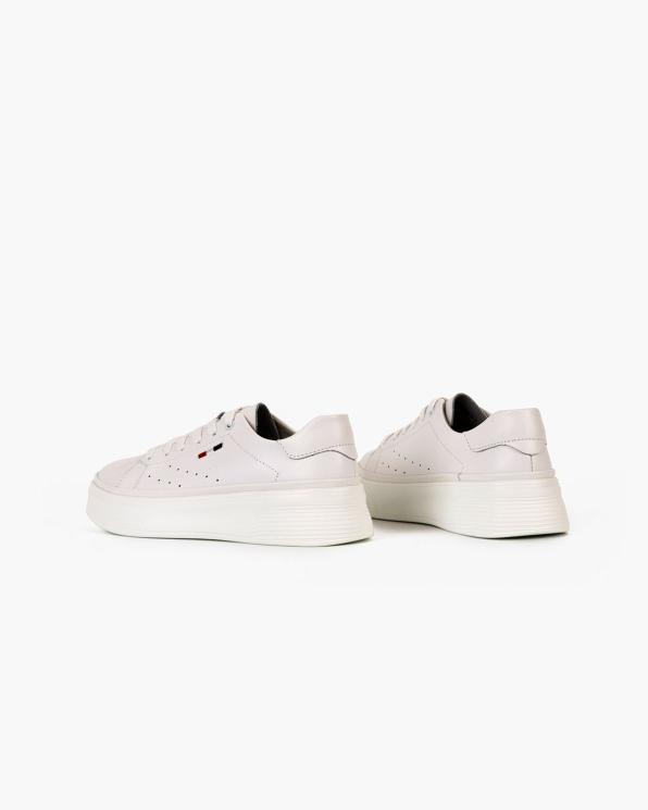 Białe adidasy damskie z naturalnej skóry licowej 105-76414-BIAŁY