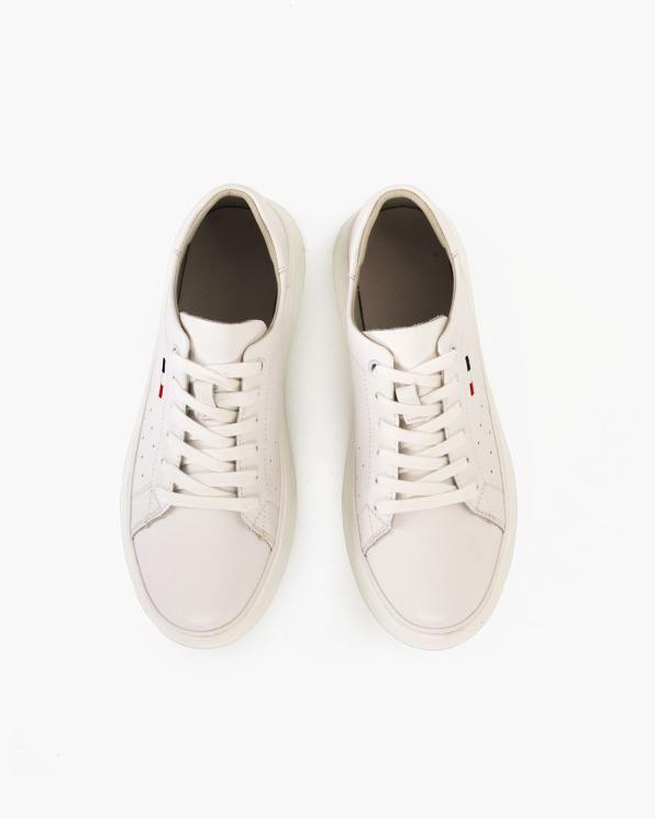 Białe adidasy damskie z naturalnej skóry licowej 105-76414-BIAŁY