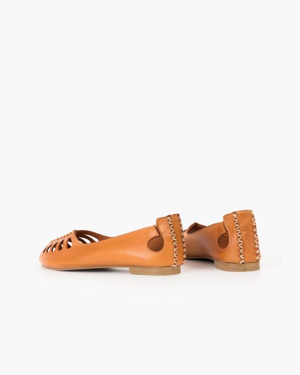 Rude baleriny damskie ażurowe ze skóry licowej peep toe 145-700-RUDY