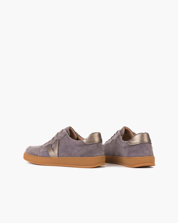Szare adidasy damskie z naturalnej skóry zamszowej 105-85597-SZARY