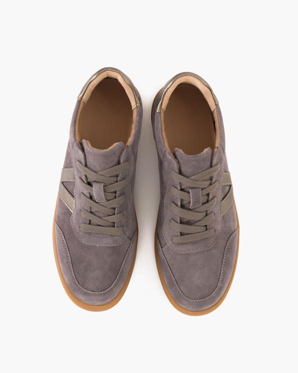 Szare adidasy damskie z naturalnej skóry zamszowej 105-85597-SZARY