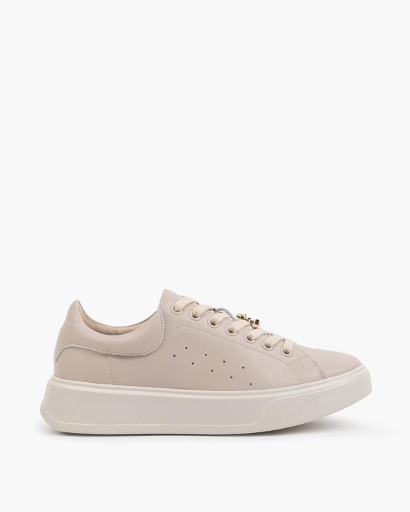 Beżowe adidasy damskie skórzane na platformie 139-97391-N-BEŻ