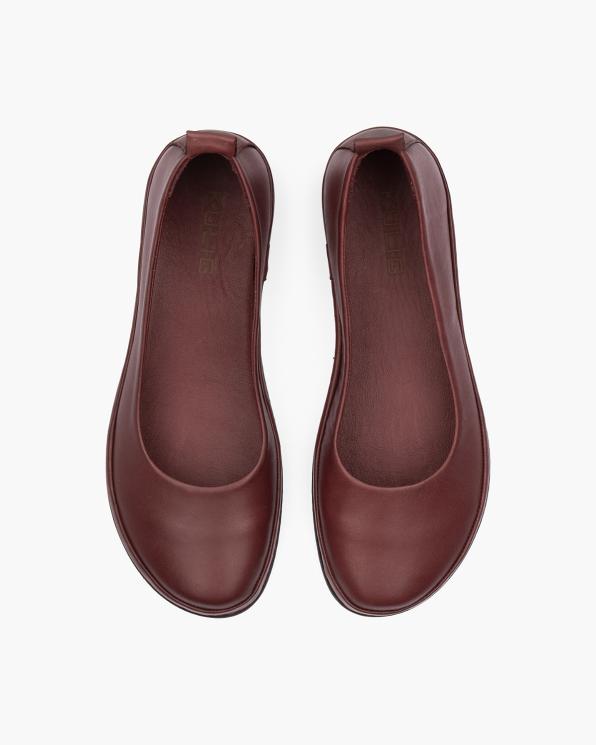Bordowe półbuty damskie z naturalnej skóry licowej 148-28119-BORDO
