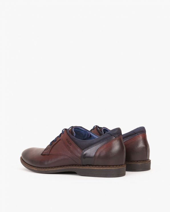 Bordowe półbuty męskie skórzane 015 -3461-BORDO