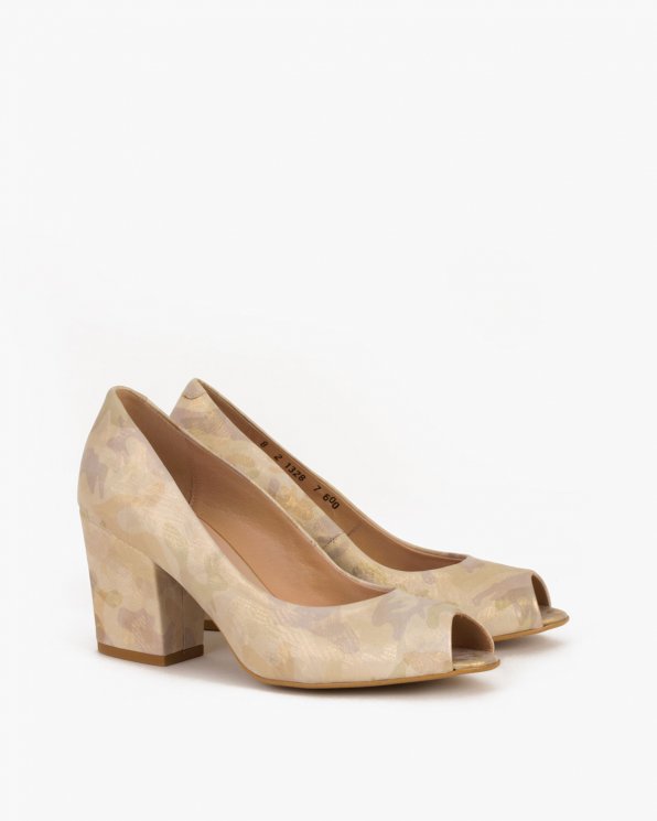 Moro czółenka skórzane peep toe 018 -8231-600