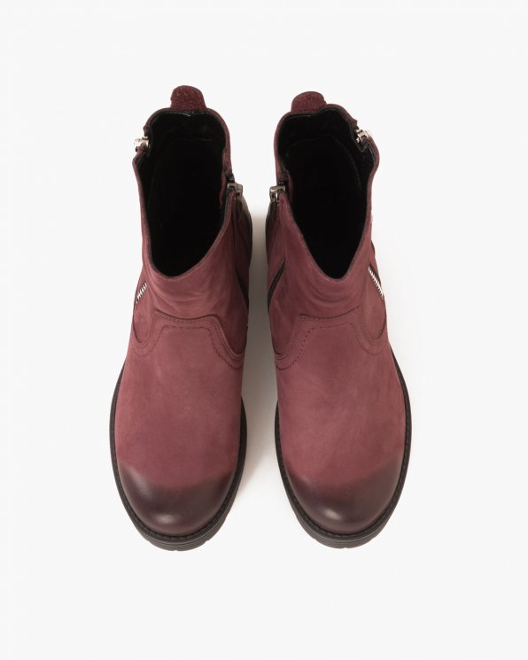 Bordowe botki nubukowe 048 9531/BORDO