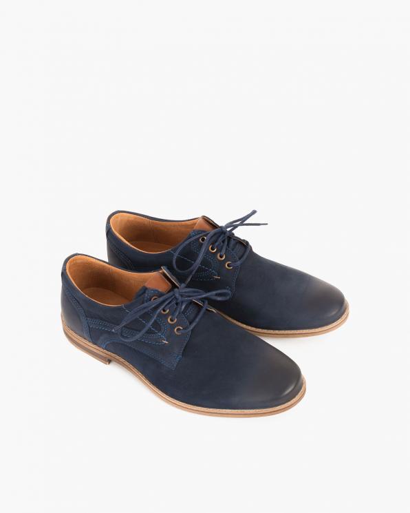 Granatowe półbuty męskie nubukowe 071 138-JUM BLUE