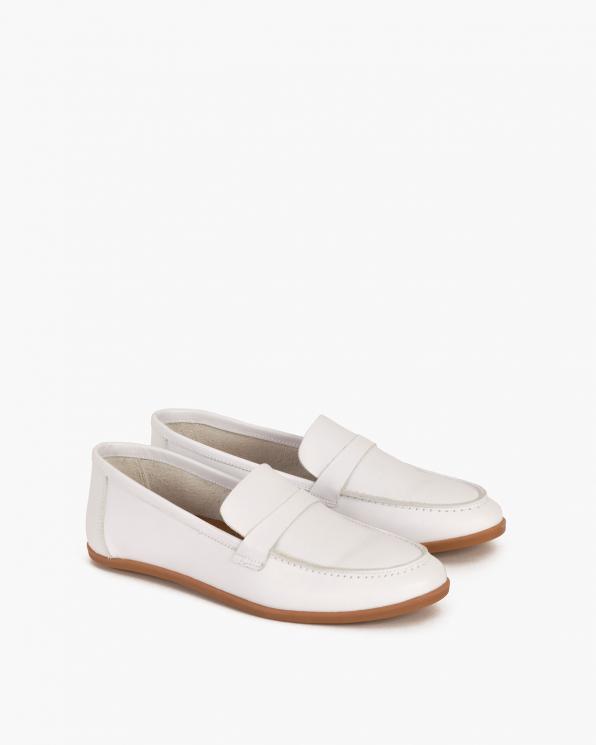 Białe mokasyny skórzane 078 667-WHITE