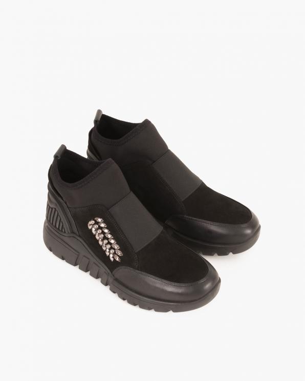 Czarne sneakersy skórzane 084 0591 CZARNY