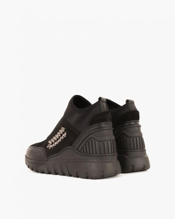 Czarne sneakersy skórzane 084 0591 CZARNY