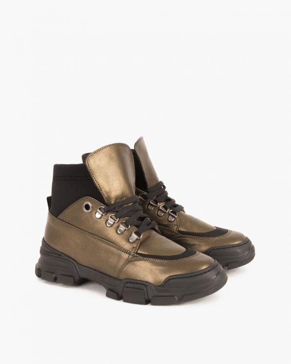 Oliwkowe sneakersy skórzane 079 8169-OLIWKOW