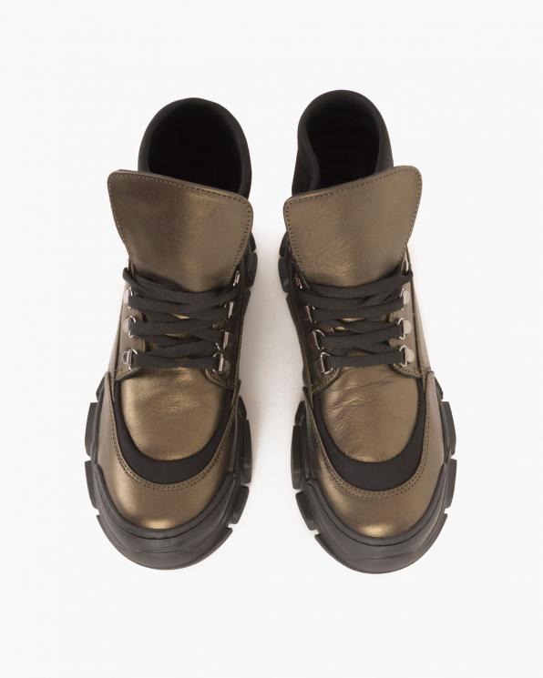 Oliwkowe sneakersy skórzane 079 8169-OLIWKOW