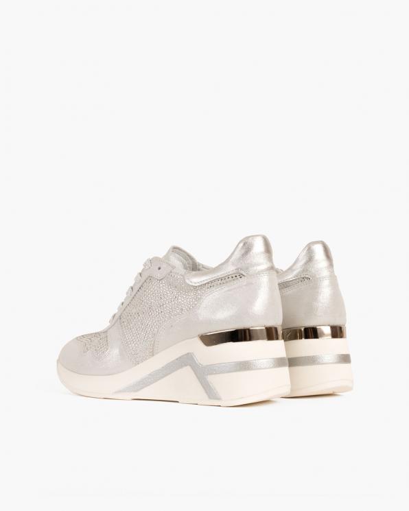 Szare sneakersy nubukowe z kryształkami 098-600-BIAŁY