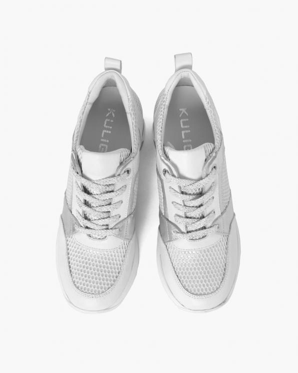 Białe sneakersy skórzane z siatką 098-5067-BIAŁY