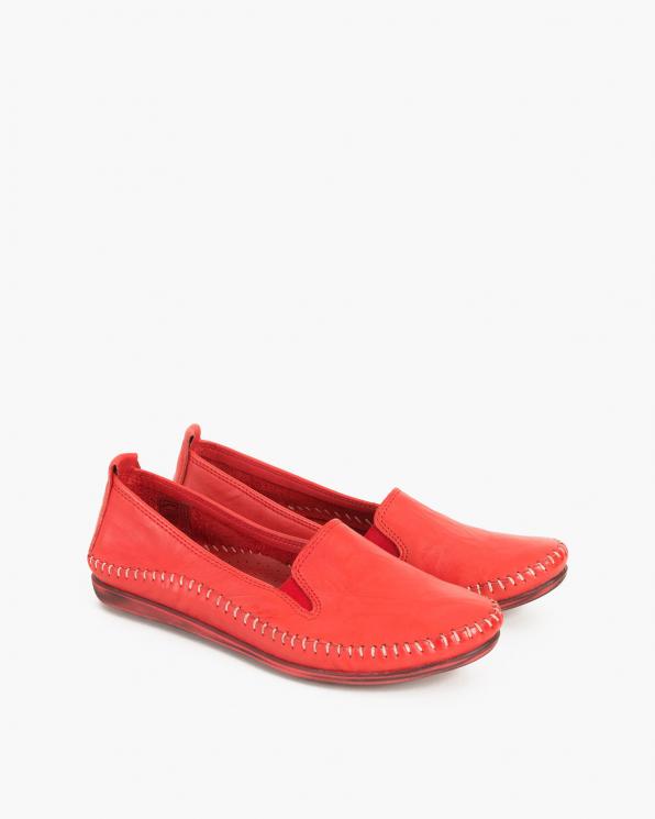 Czerwone mokasyny damskie skórzane 097-435-RED