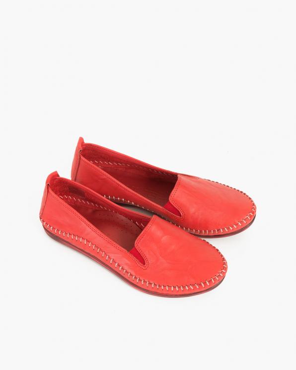 Czerwone mokasyny damskie skórzane 097-435-RED
