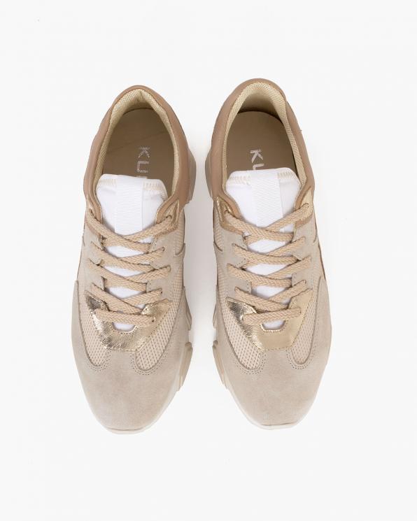 Beżowe sneakersy nubukowe z siatką 098-5078-BEZ