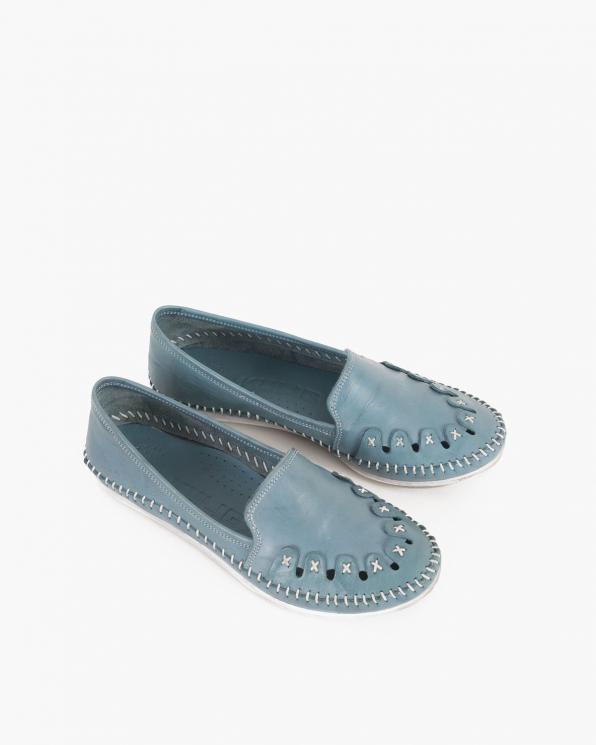 Niebieskie mokasyny damskie skórzane 097-429-BLUE