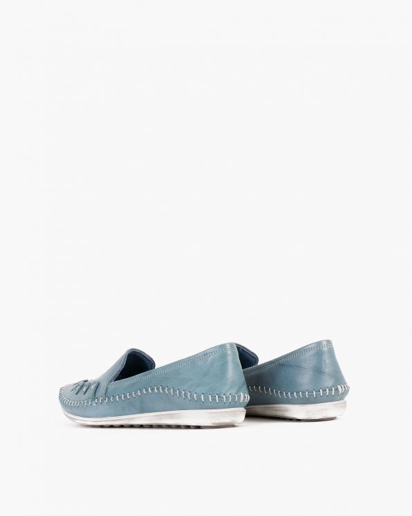 Niebieskie mokasyny damskie skórzane 097-429-BLUE