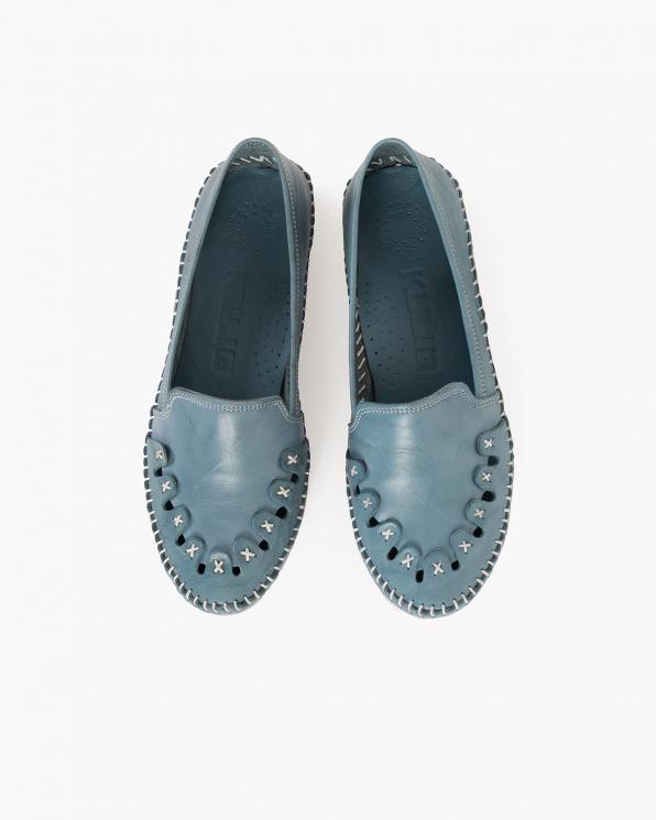Niebieskie mokasyny damskie skórzane 097-429-BLUE