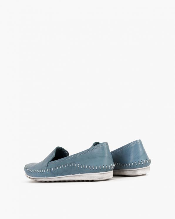 Niebieskie mokasyny damskie skórzane 097-427-BLUE