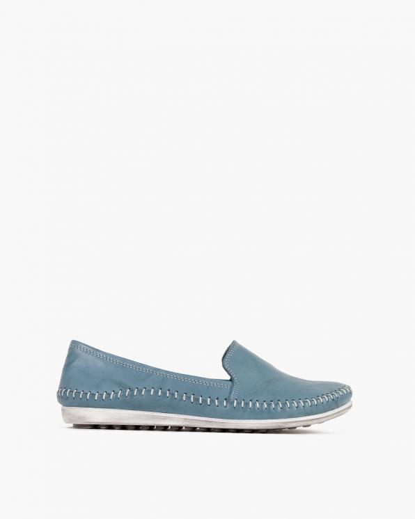 Niebieskie mokasyny damskie skórzane 097-427-BLUE