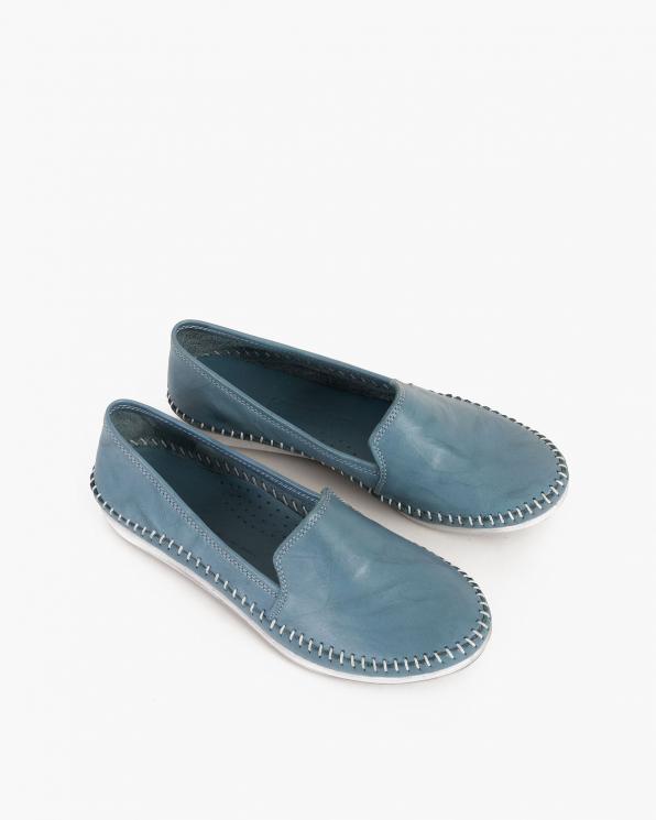 Niebieskie mokasyny damskie skórzane 097-427-BLUE