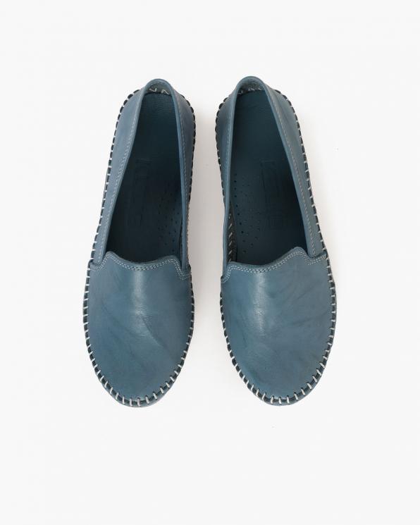 Niebieskie mokasyny damskie skórzane 097-427-BLUE