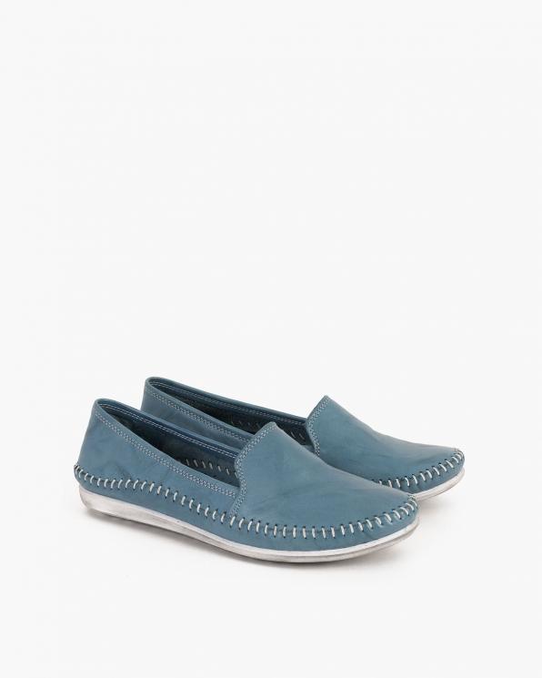 Niebieskie mokasyny damskie skórzane 097-427-BLUE
