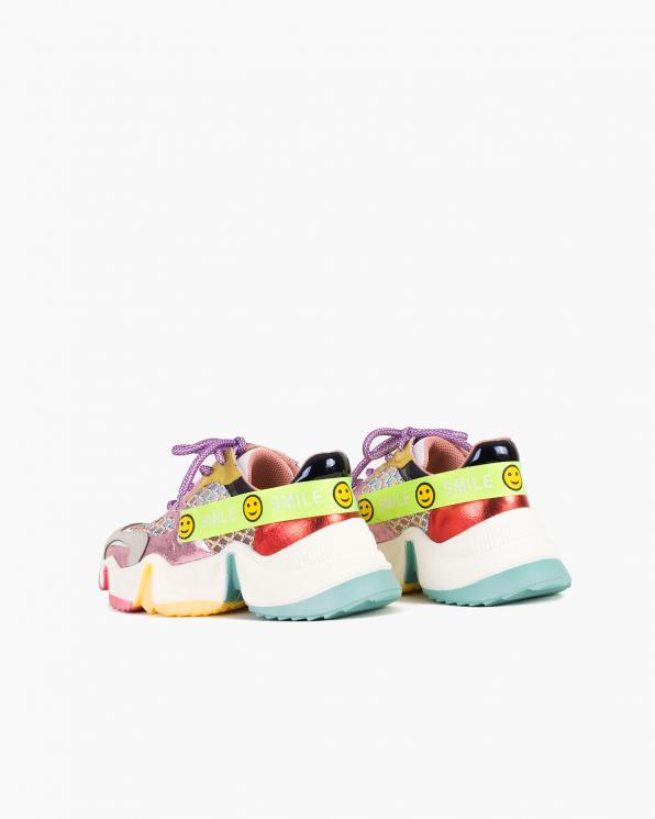 Wielokolorowe sneakersy z siatką 083-153-FIOLET