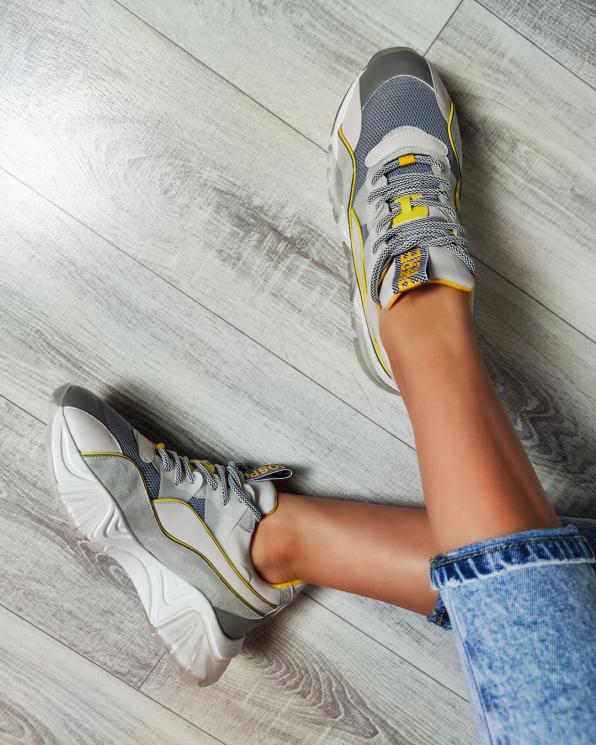 Szare sneakersy z siatką 083-103-SZARY