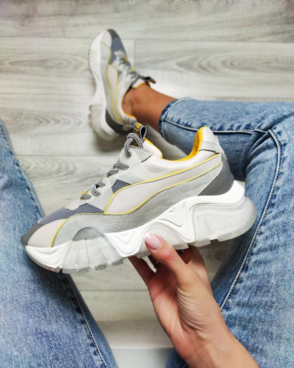 Szare sneakersy z siatką 083-103-SZARY