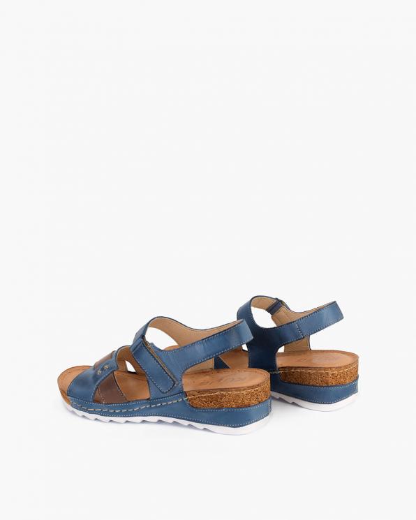 Niebieskie sandały damskie skórzane 110-620-JEANS-CA