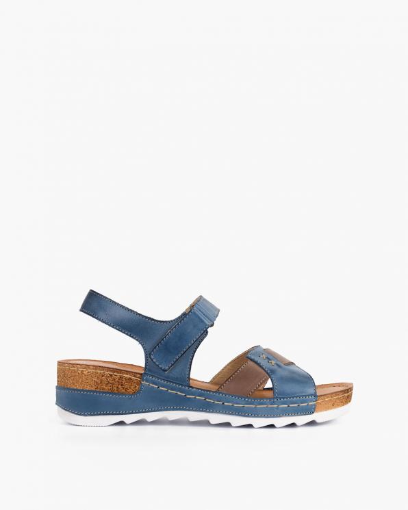Niebieskie sandały damskie skórzane 110-620-JEANS-CA