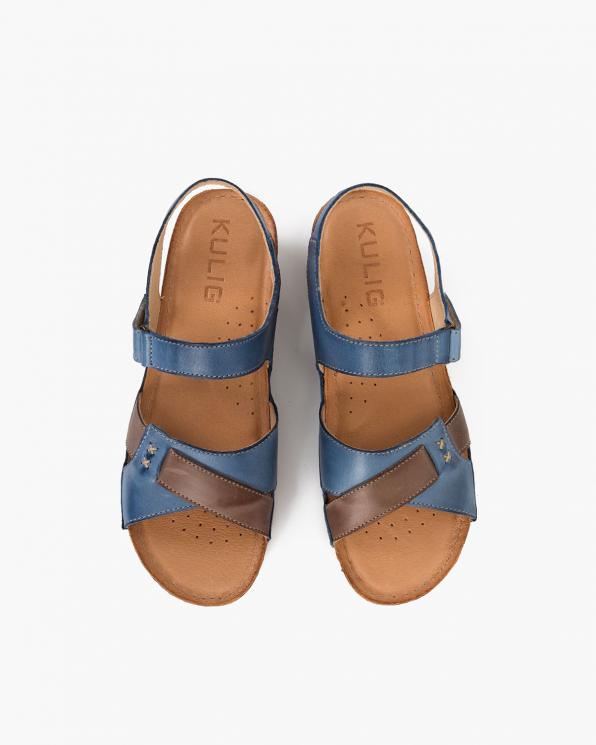 Niebieskie sandały damskie skórzane 110-620-JEANS-CA