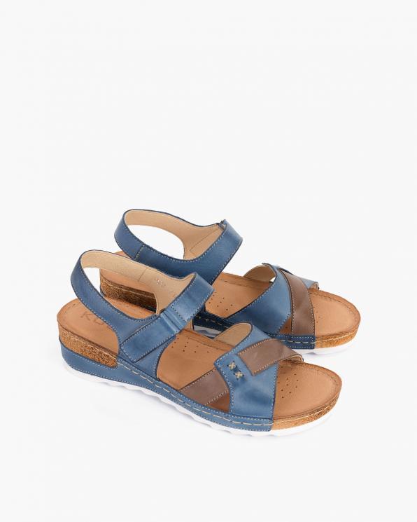 Niebieskie sandały damskie skórzane 110-620-JEANS-CA