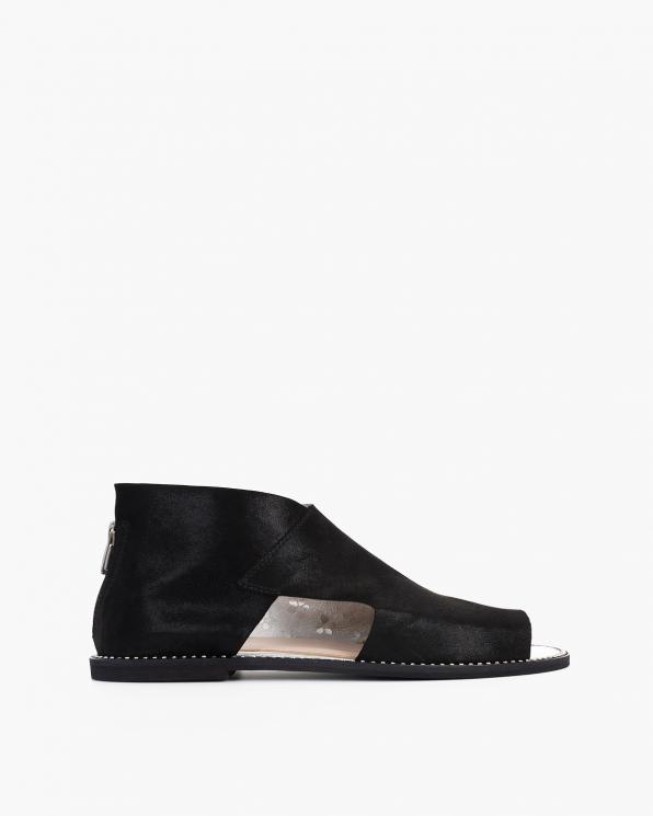 Czarne sandały damskie nubukowe saszki 024-2879-5441