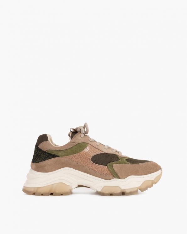 Wielokolorowe sneakersy zamszowe 116-368-008-ZIEL