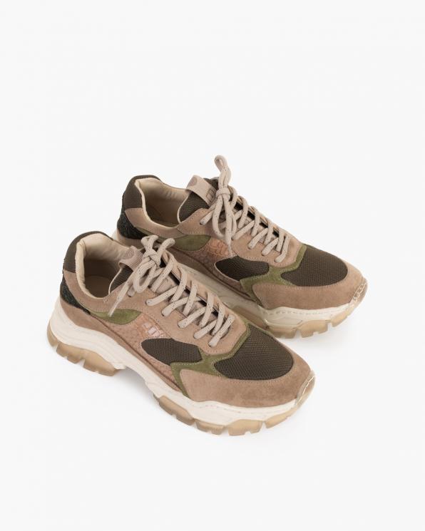 Wielokolorowe sneakersy zamszowe 116-368-008-ZIEL