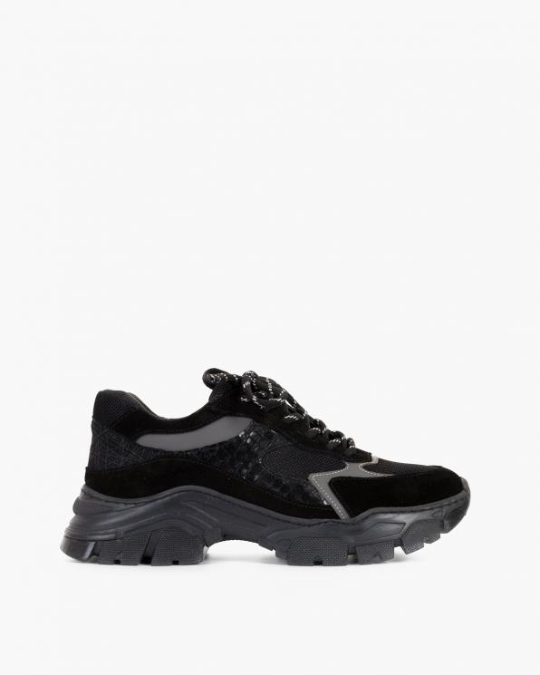 Czarne sneakersy zamszowe 116-368-008-CZAR