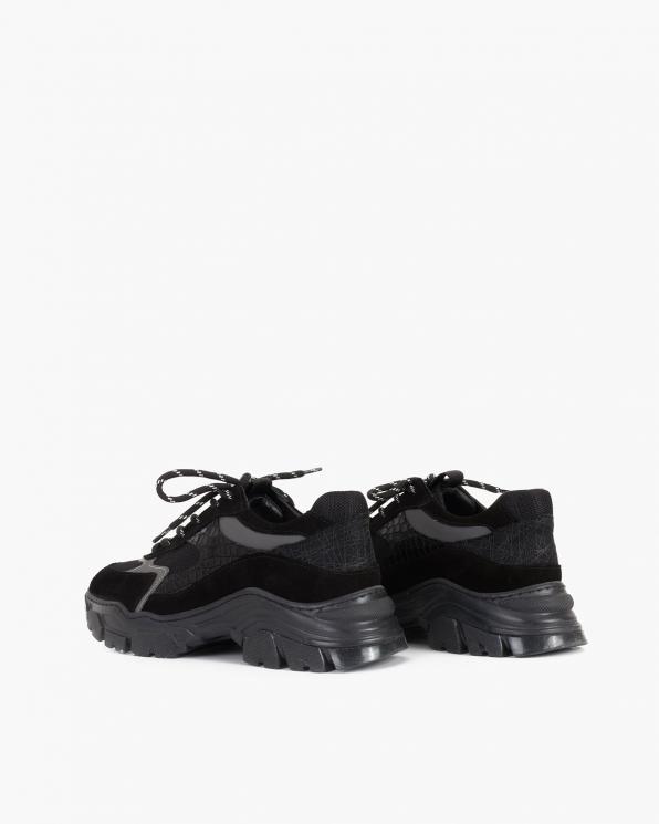 Czarne sneakersy zamszowe 116-368-008-CZAR