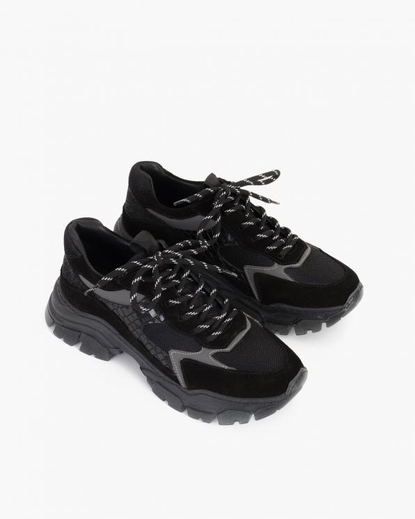Czarne sneakersy zamszowe 116-368-008-CZAR