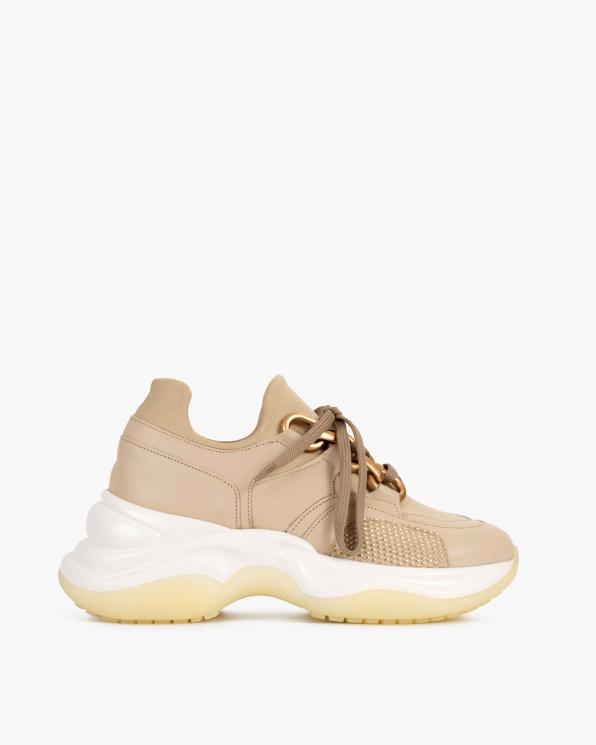 Beżowe sneakersy skórzane 116-106-004-BEŻ