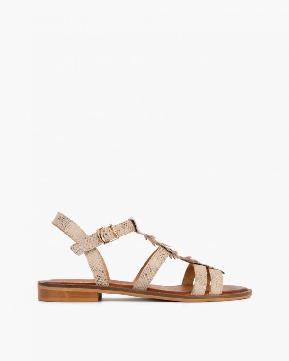 Beżowe sandały damskie skórzane 043-635-BEŻ
