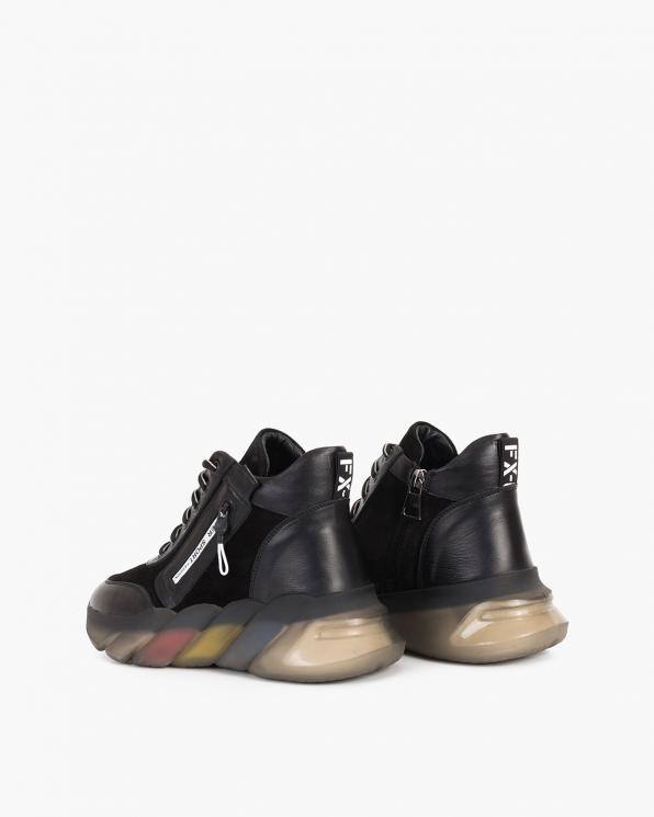 Czarne sneakersy skórzane z zamkiem 086-800-CZARNY