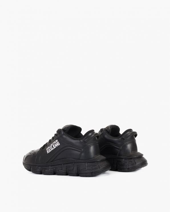 Czarne sneakersy skórzane z napisami 083-P-8-CZARNY