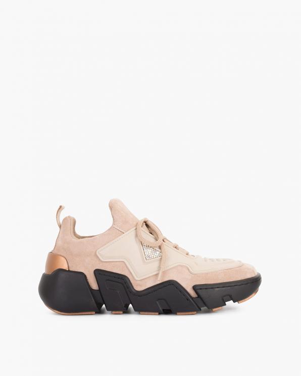 Beżowe sneakersy zamszowe 083-157-BEŻ