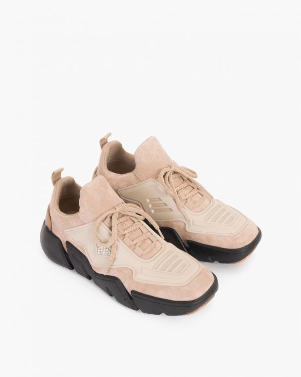 Beżowe sneakersy zamszowe 083-157-BEŻ