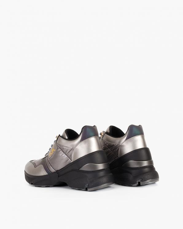 Srebrne sneakersy ortalionowe 083-129-SREB-ORT