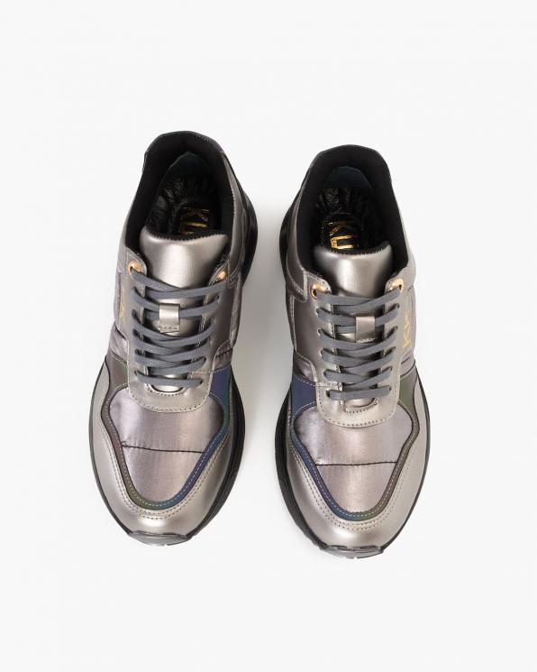 Srebrne sneakersy ortalionowe 083-129-SREB-ORT